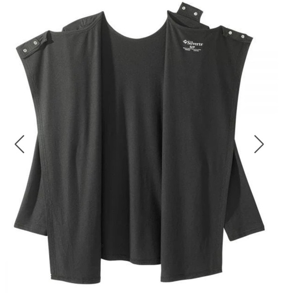 Silverts Black Embellished Long Sleeve Womens Top Assisted Dressing Small NWT - Picture 2 of 16